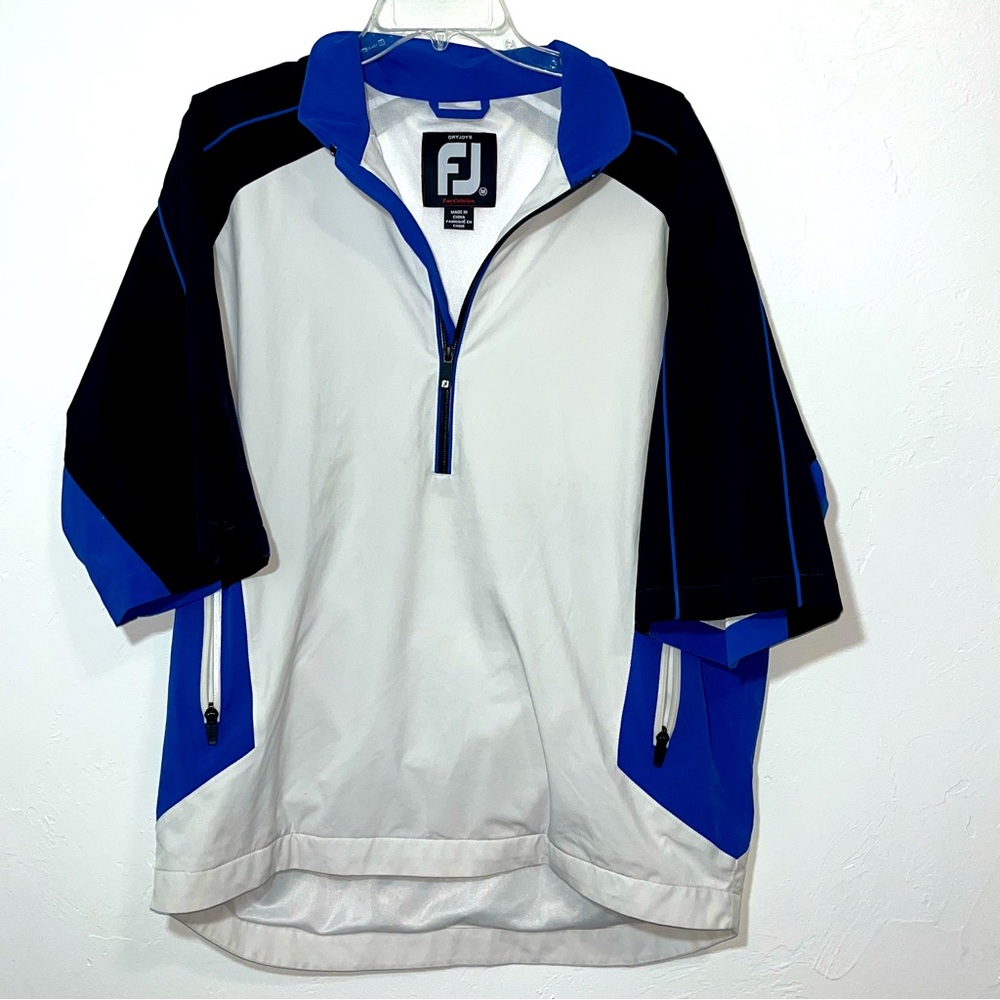 FootJoy Dryjoy Tour Collection Half Zip Short Sleeve Golf Wind Shirt - Picture 3 of 10